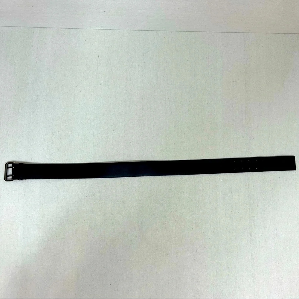 PRADA Vintage Black Leather Belt with Silver Buckle - Picture 5 of 7